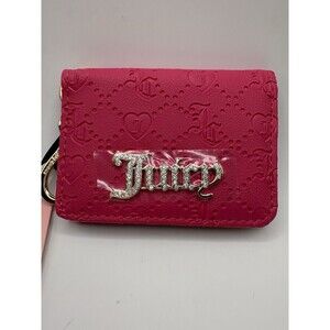 Juicy Couture Forever Card Case Key Fob Wallet - Pink Flash Hot Pink
